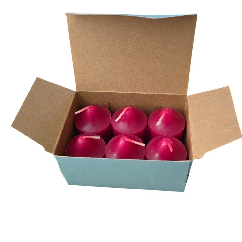 PartyLite Harvest Wine Votive Candles Set of 6 Burgundy‎ V06252 Scented USA